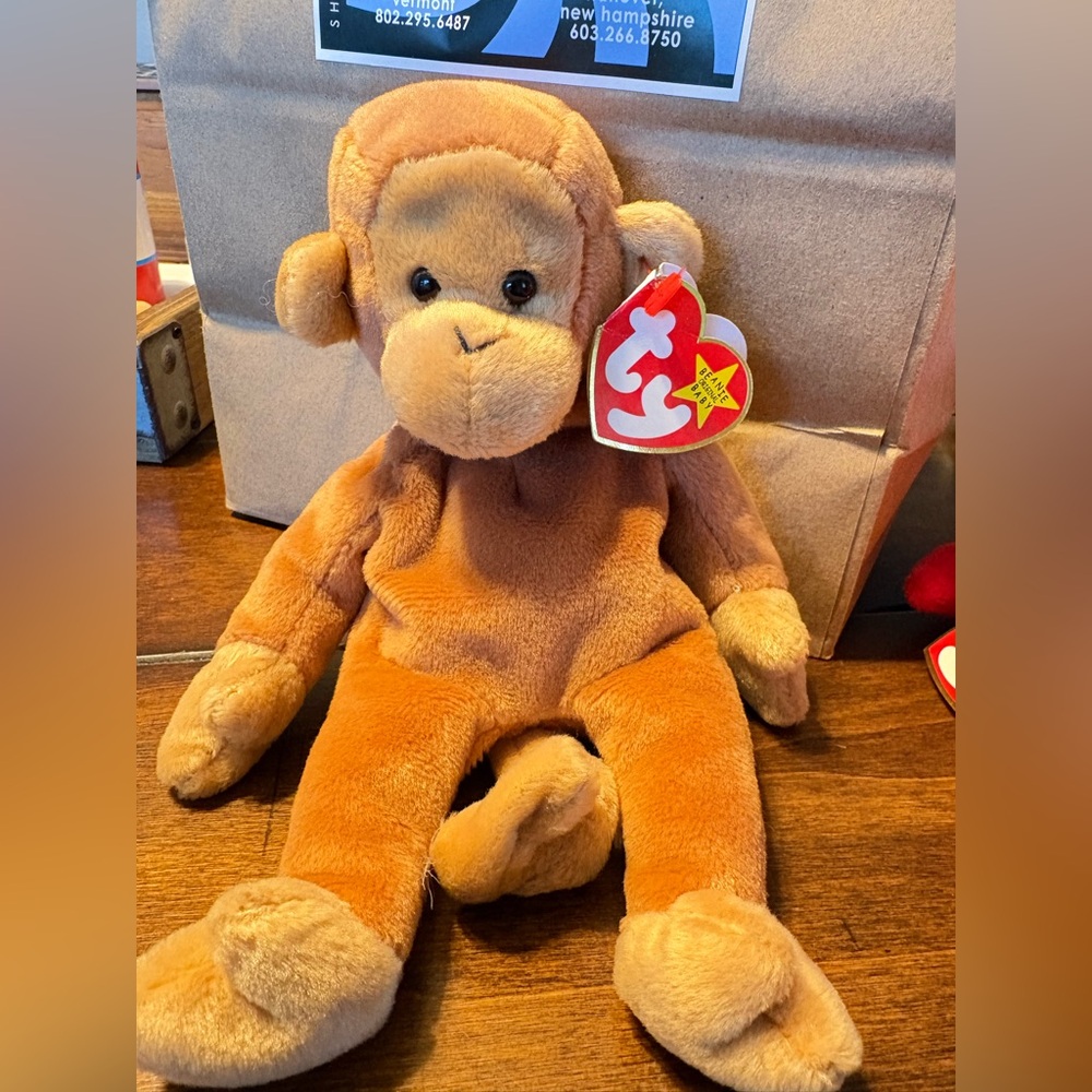 Ty Brown Monkey Beanie Baby Plush